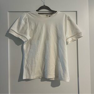 Ann Taylor New With Tags White Blouse With Cutout Design Size Medium